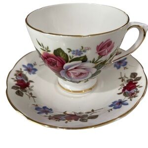 Royal Sutherland Teacup and Saucer, made in Staffordshire England.